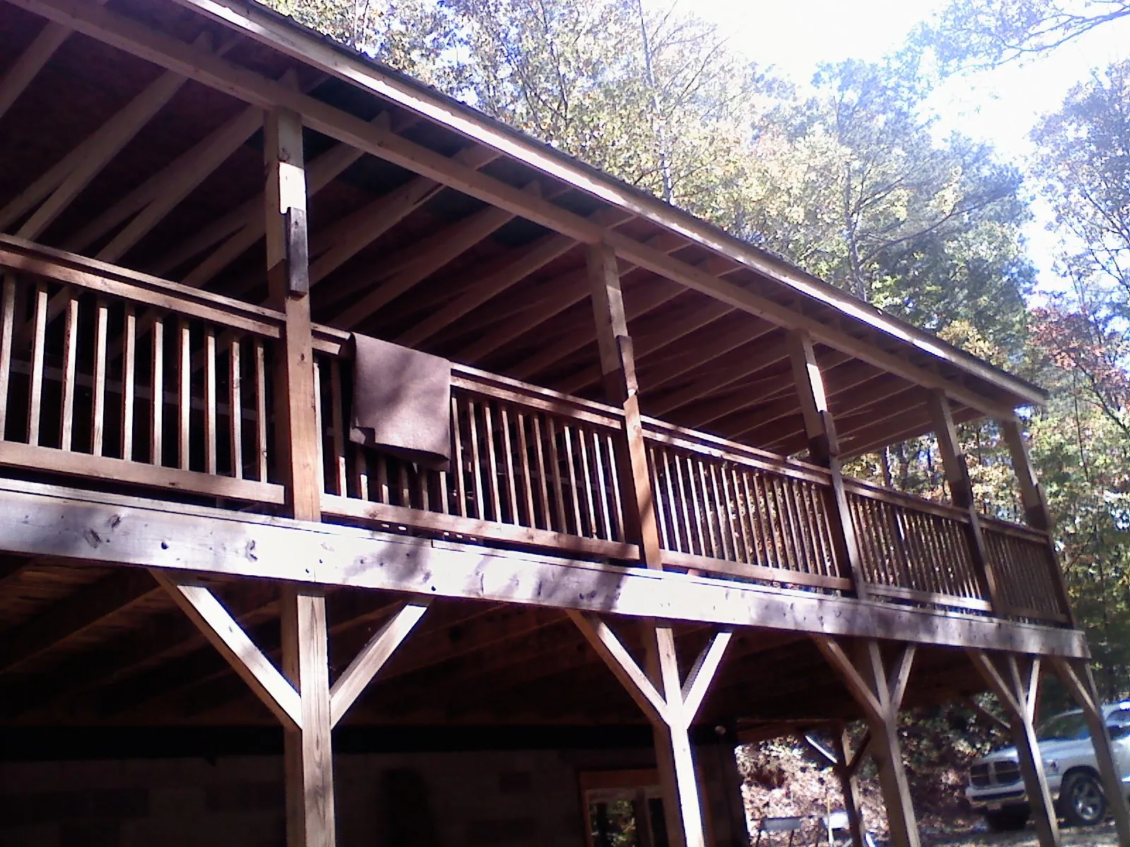 Timber framing under a new elevated porch and deck — Roof Leak Repair in Sherman by Roofing Brothers
